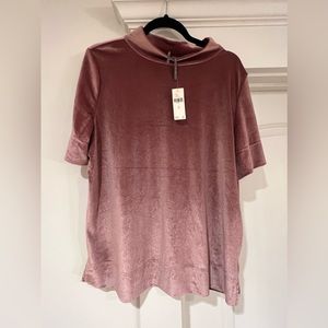 Anthropologie velour turtleneck tee